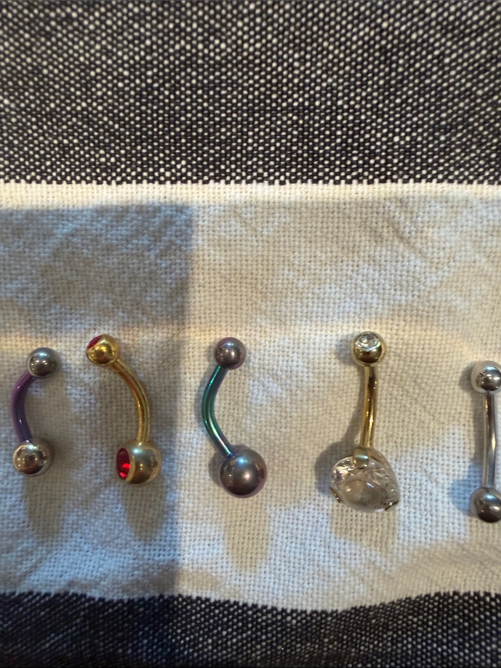 Assorted Curved Barbell Titanium Navel Rings – Multi-Color Set - Picture 3 of 3